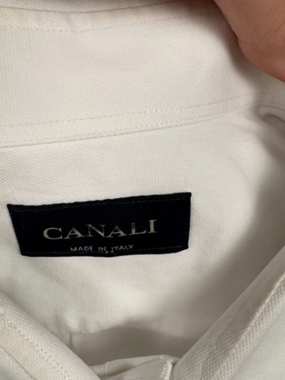 Lot of 3 Canali Dress Shirts Men's Size 44 17.5 White Cotton Business Button-Up - Picture 4 of 11